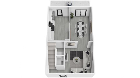 Floor plan for 3 beds, 2.5 baths, 1400 sqft